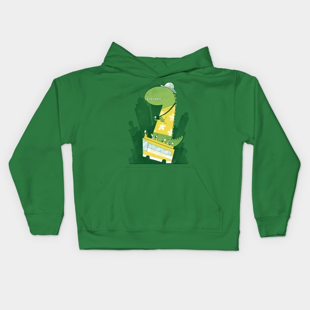 hop on hop off Kids Hoodie by Queenmob